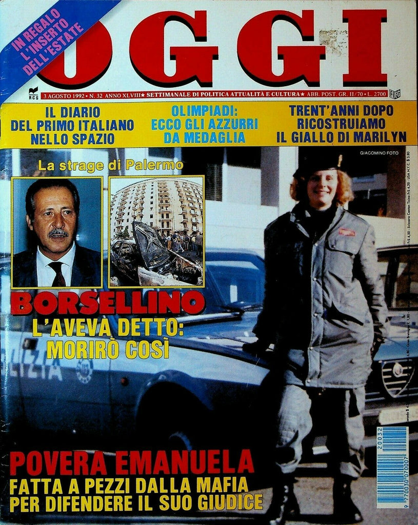Oggi August 3 1992 Marilyn Monroe Princess Diana Olympics Bill Clinton
