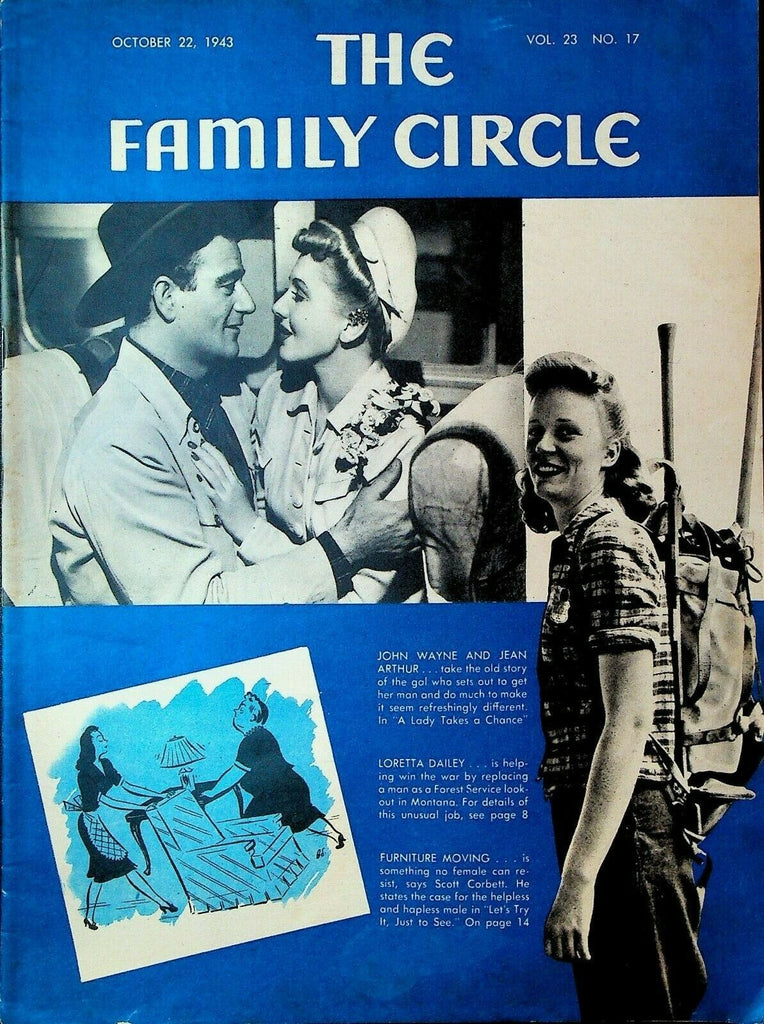The Family Circle Magazine October 22 1943 John Wayne Jean Arthur