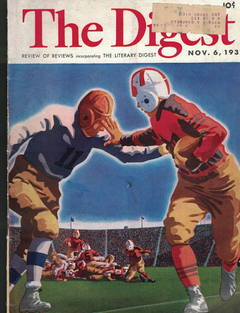 The Digest November 6 1937 John Rogers Football Cover Ku Klux Klan Stock Market