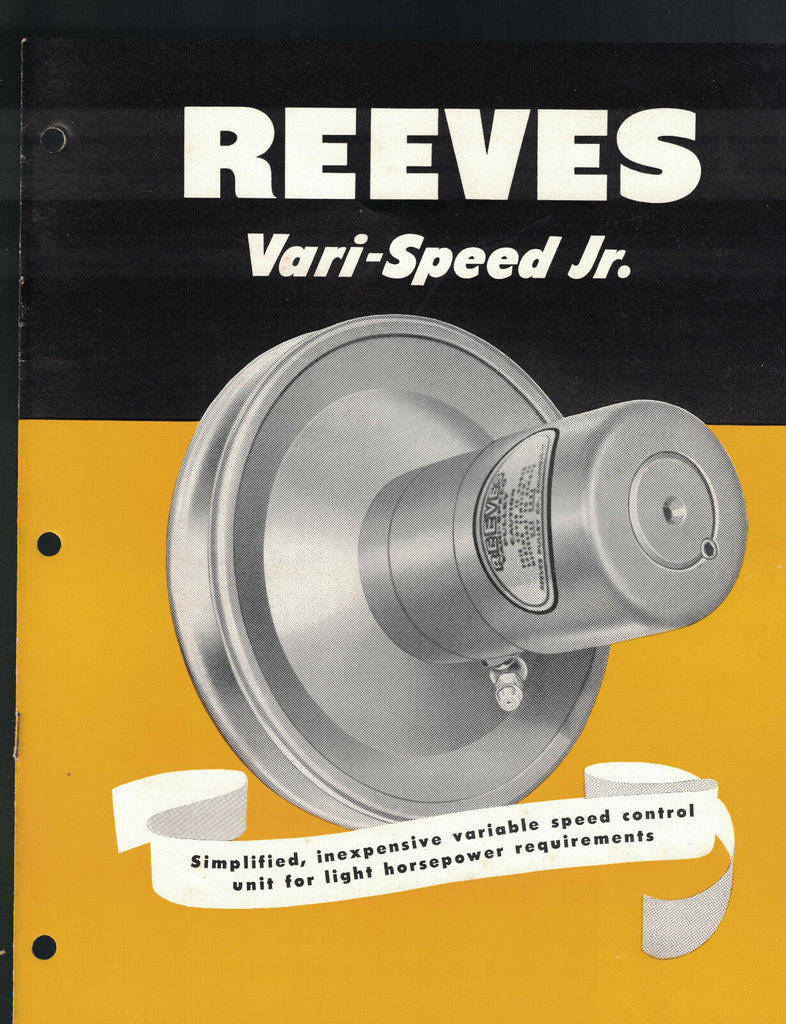 Reeves Vari-Speed Jr 1949 Speed Control Unit Brochure