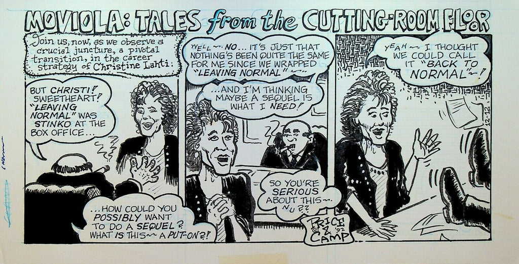 Movie Theatre Concession Stand Moviola Comic Strip Original Art Satire 1992