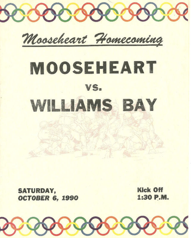 Mooseheart (Ill) v Williams Bay (Wis) 1990 program Football Homecoming