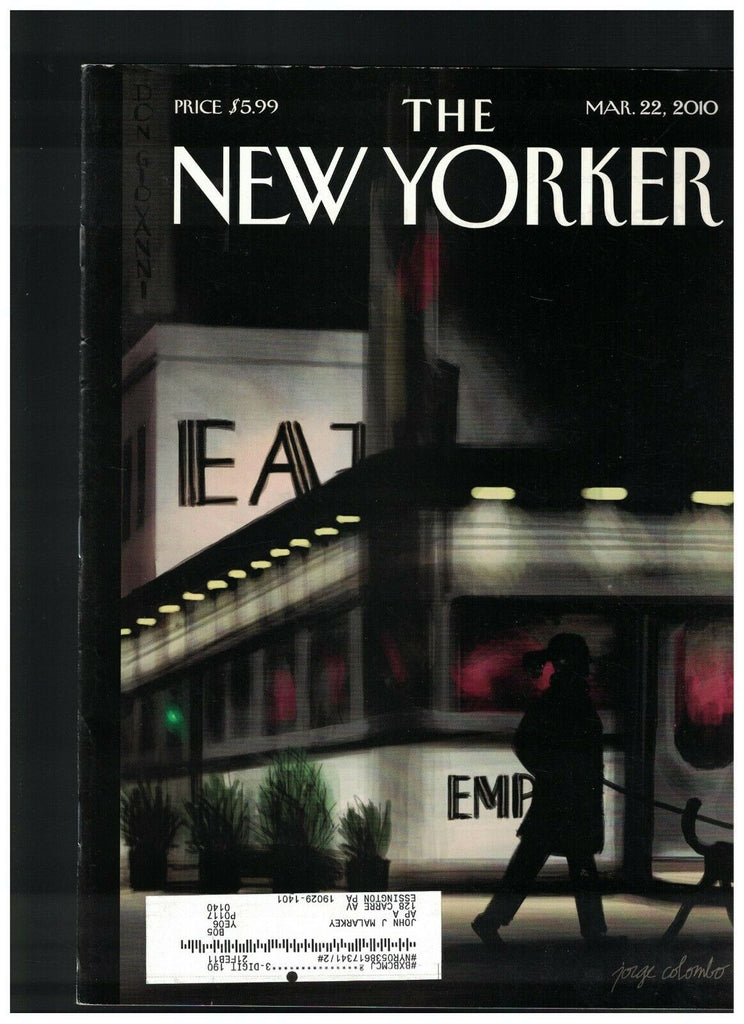 New Yorker Magazine March 22 2010 Oskar Eustis Bill Tierney Lacrosse