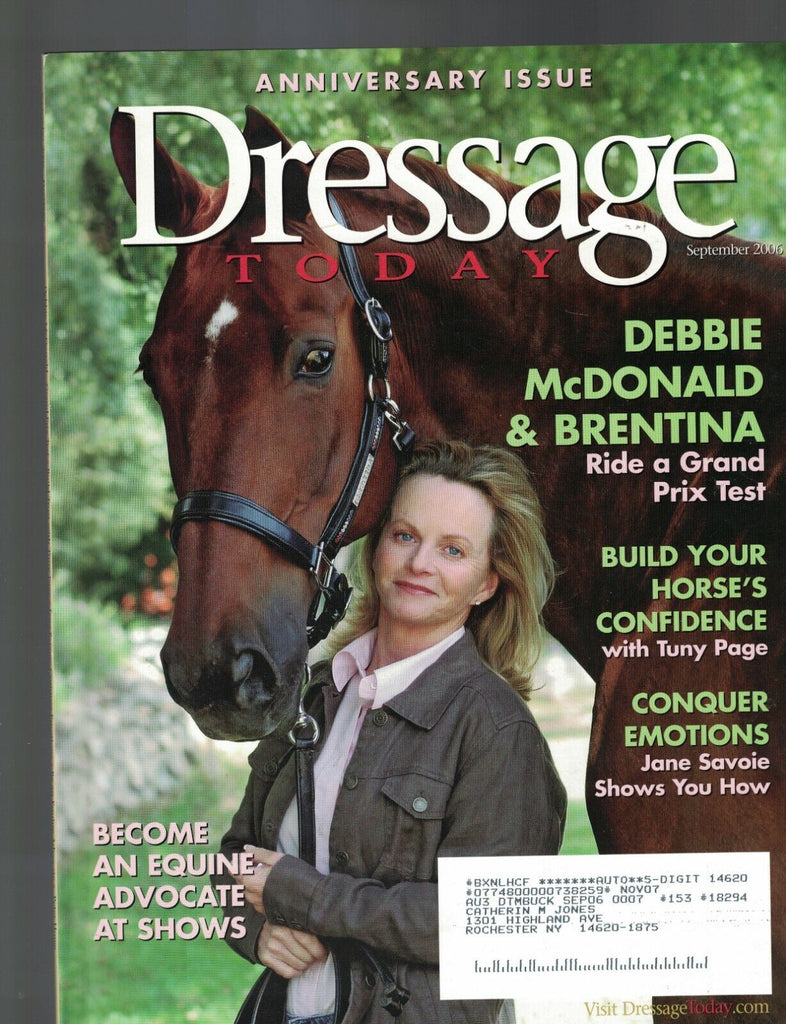 Dressage Magazine September 2006 Debbie McDonald & Brentina Arlene Tuny Page