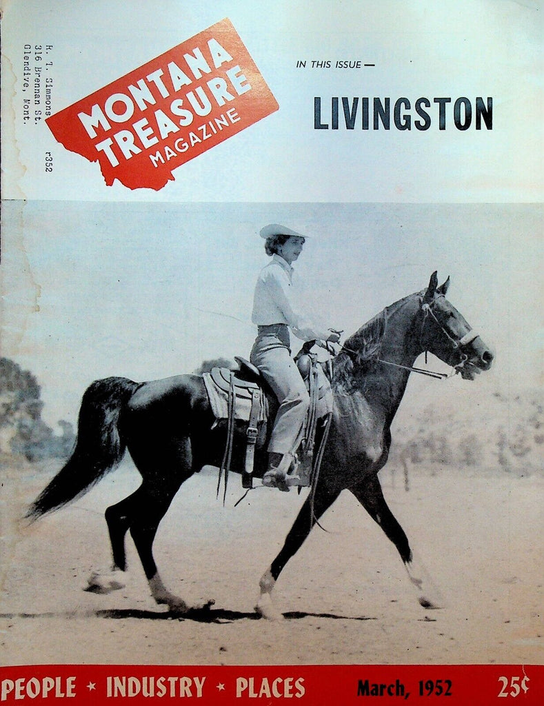 Montana Treasure Magazine March 1952 Little Big Horn Livingston