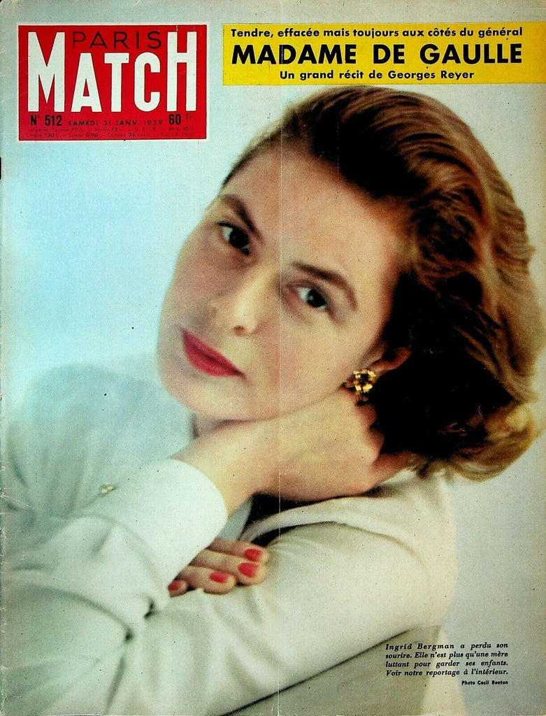 Paris Match January 31 1959 Ingrid Bergman Fidel Castro L'Ange Blanc Wrestler