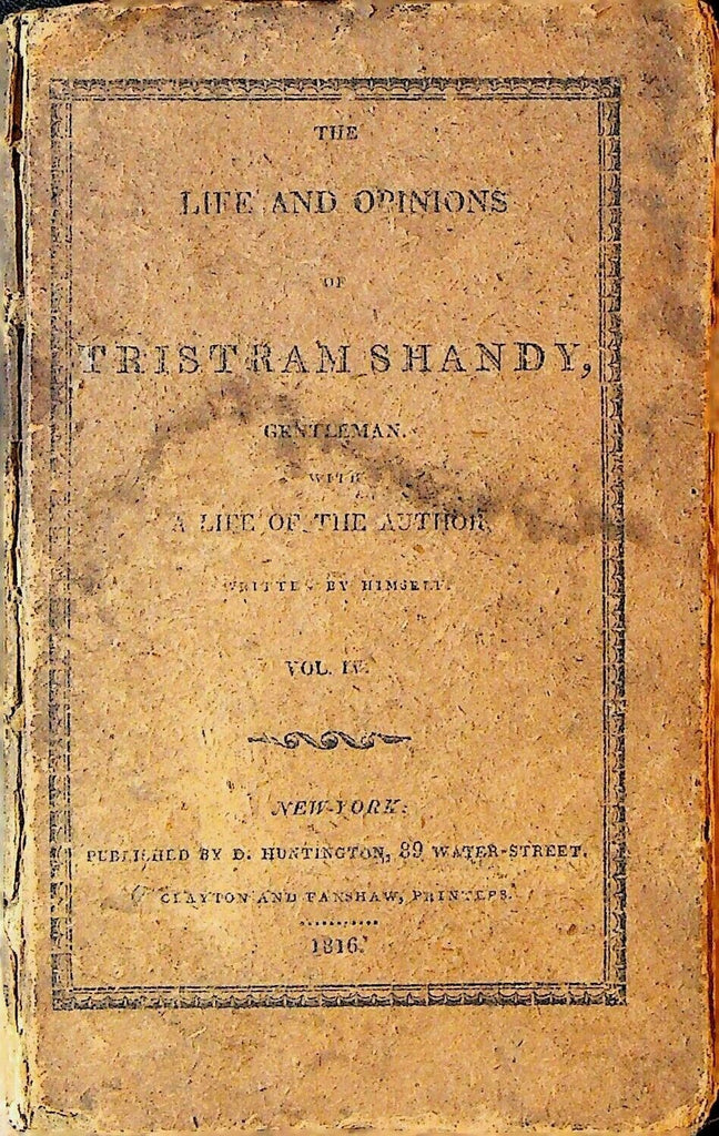 The Life & Opinions of Tristram Shandy Vol IV 1816 Laurence Sterne