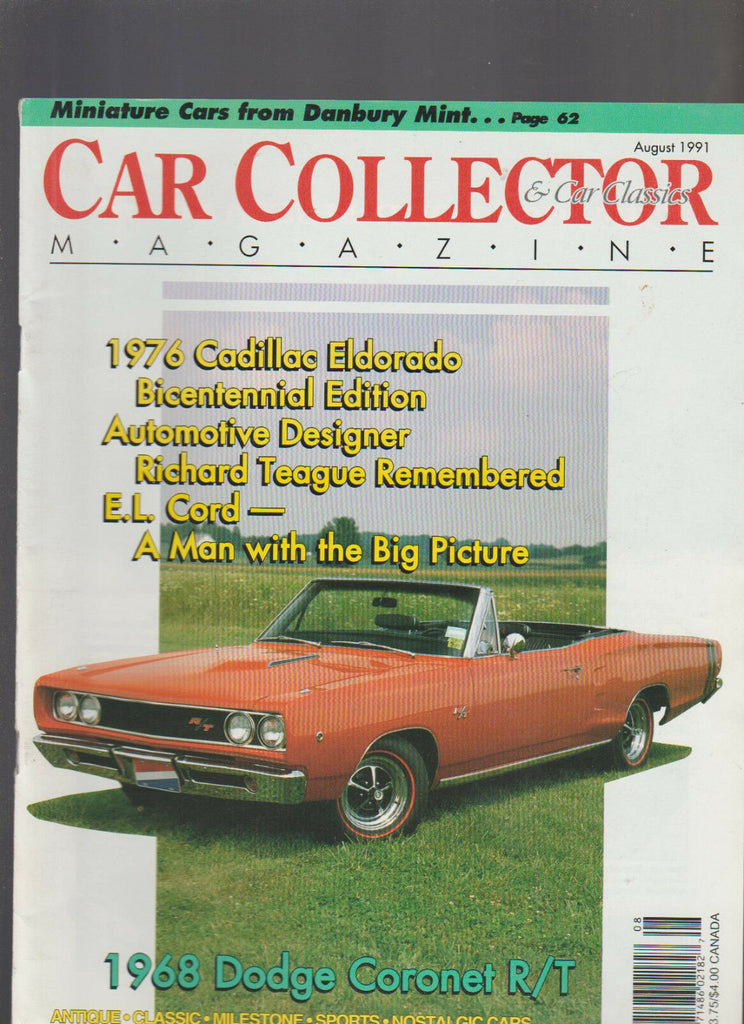 Car Collectors & Car Classics August 1991 Richard Teague EL Cord Dodge Coronet