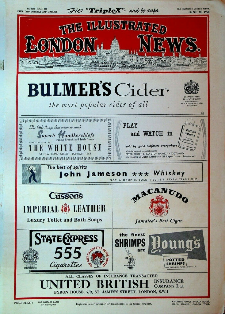 Illustrated London News June 28 1958 Second Narrows Bridge Maria Callas Tennis