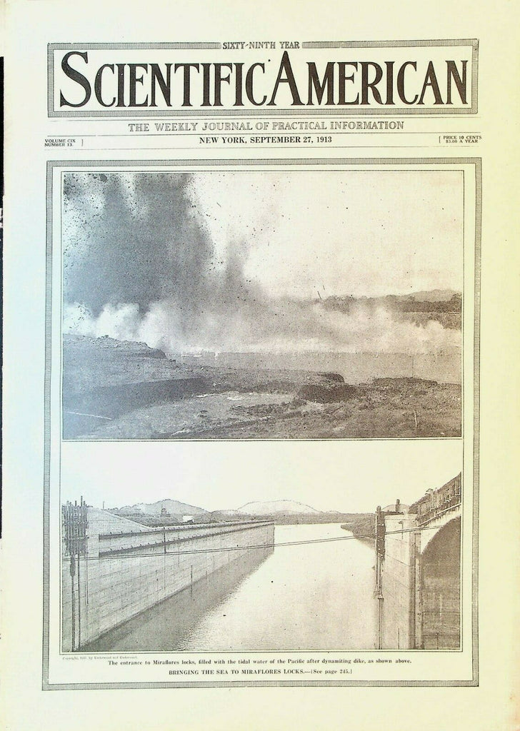 Scientific American September 27 1913 Harlem Subway Tunnel  Adolphe Pegoud