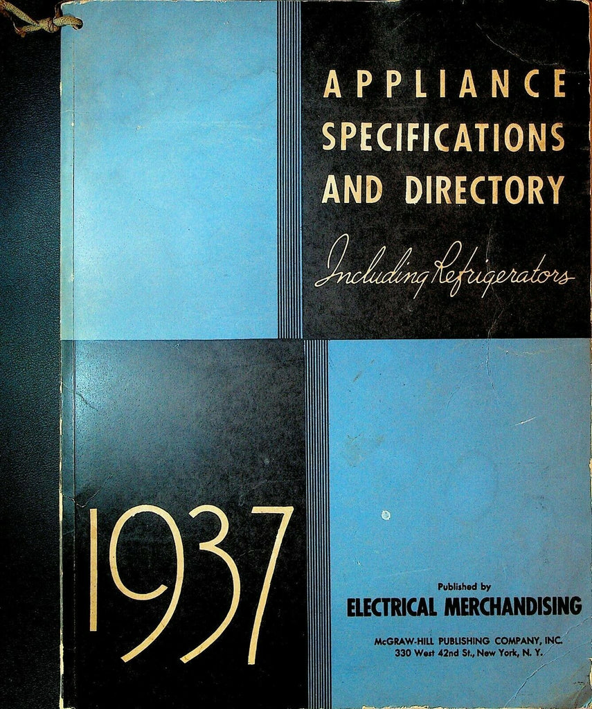Appliance Specifications & Directory 1937 Electrical Merchandising Refrigerators