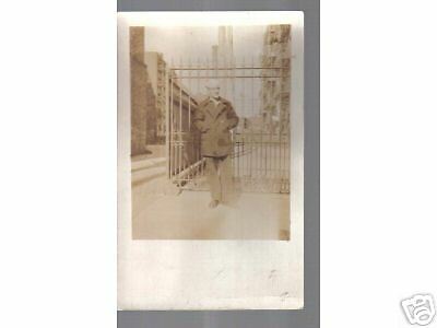 Seaman by Fence RPPC World War One Postcard