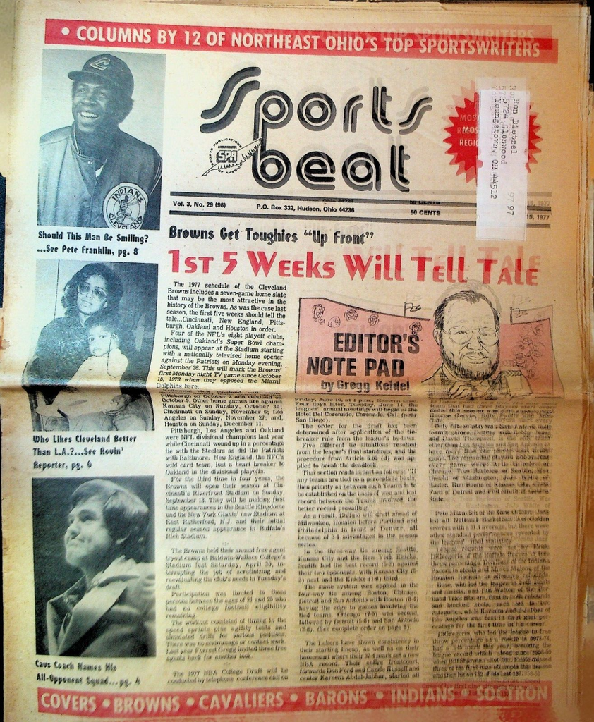 Sports Beat Magazine April 15 1977 Frank Robinson Elmore Smith Bill Fitch