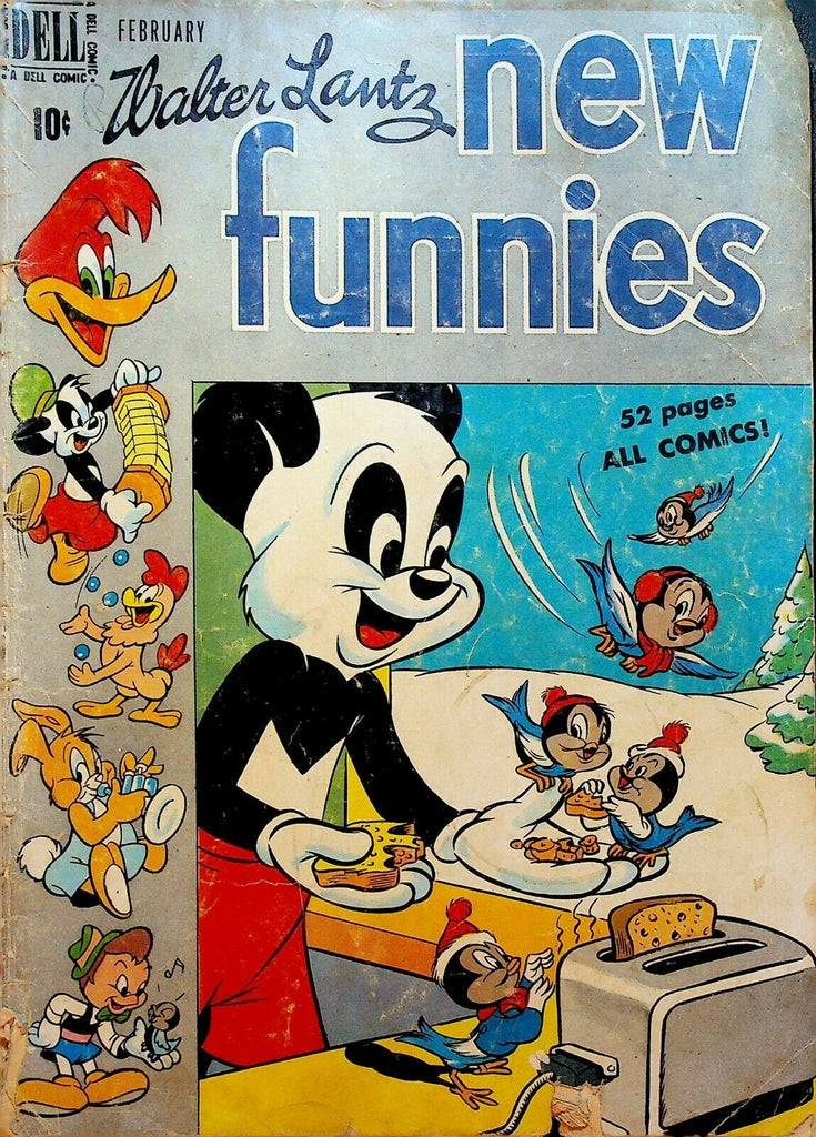New Funnies 156 Dell Comics 1950 Woody Woodpecker Andy Panda Toaster Birds
