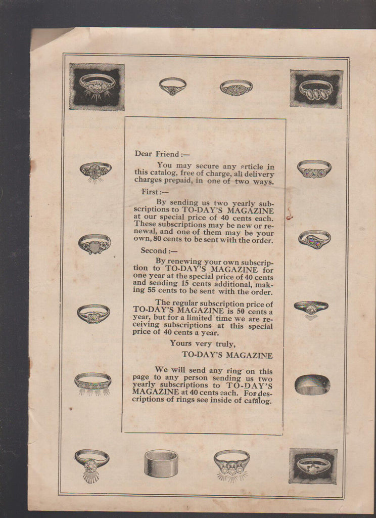 Todays Magazine Premium Catalog Silverware Jewelry 1920s