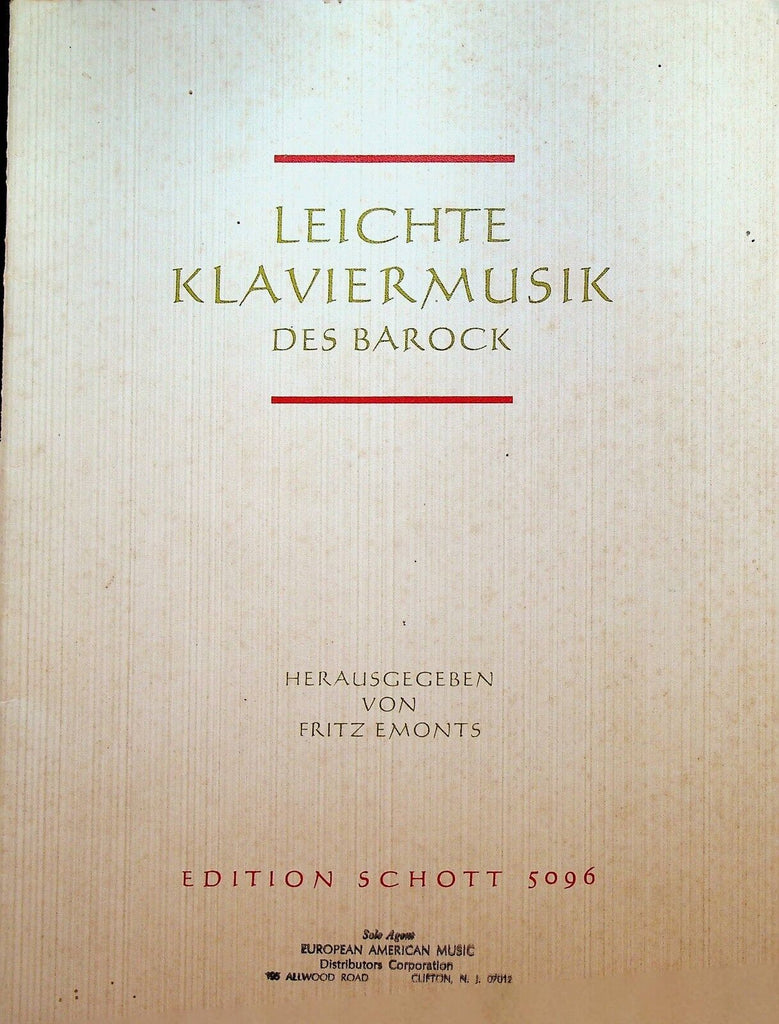Leichte Klaviermusik des Barock Herausgegeben von Fritz Emonts Songbook 1960