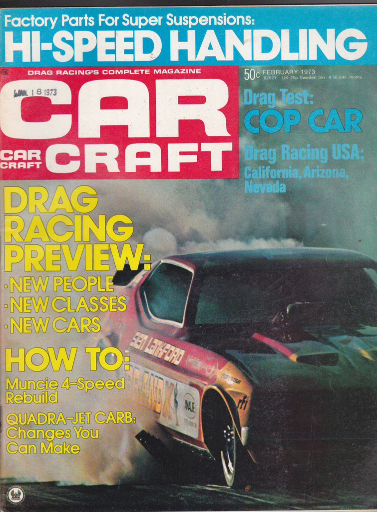 Car Craft Magazine Drag Racing Preview February 1973  FREE US S/H