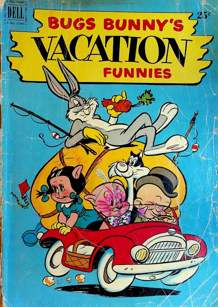 Bugs Bunny Vacation Funnies 1 1951 Dell Comics Porky Pig Sylvester Elmer Fudd