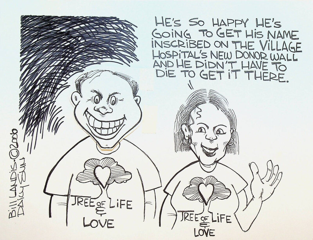 Bill Landis Original Cartoon Art The Villages Daily Sun 2006 Hospital Donor