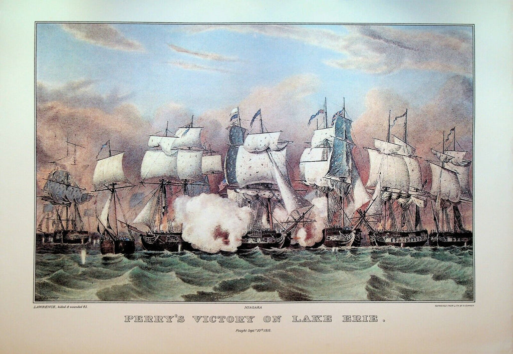 Currier & Ives Calendar Topper 1975 Commodore Perry's Victory on Lake Erie