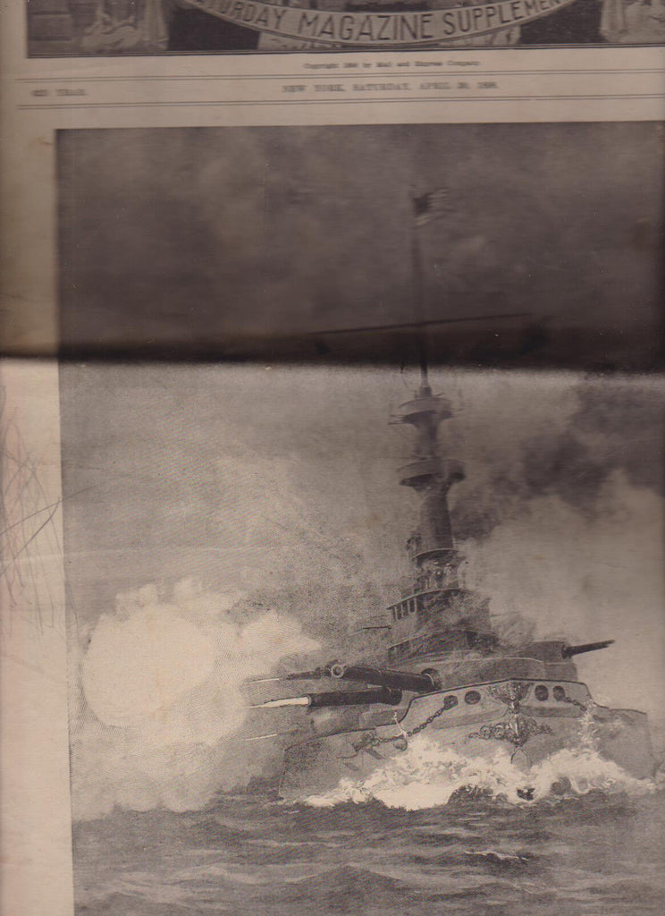 Mail and Express Magazine Supplement April 30 1898 A Battleship in Action