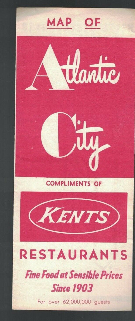 Map of Atlantic City Compliments of Kents Restaurants