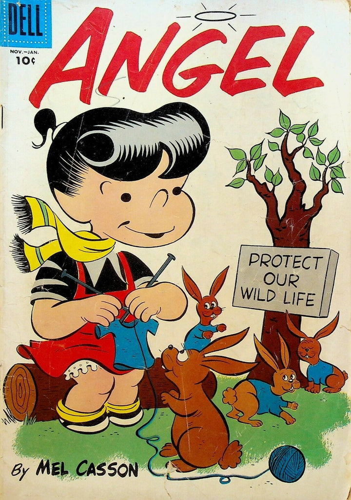 Angel 4 Dell Comics 1956 Mel Casson Sewing Rabbits