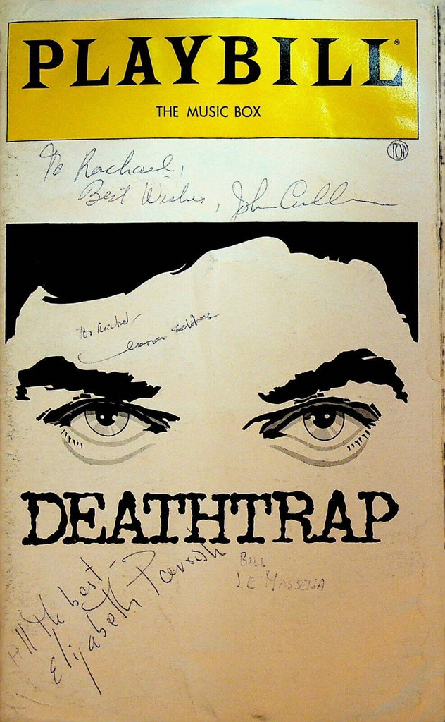 Deathtrap Playbill October 1979 Signed John Cullum Elizabeth Parrish