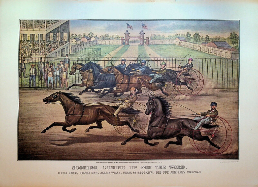 Currier & Ives Calendar Topper 1973 Harness Racing Scoring For the Word