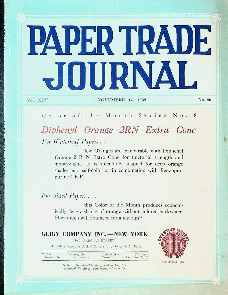 Paper Trade Journal November 17 1932 Port Alice Mills De Laval Propeller Pumps