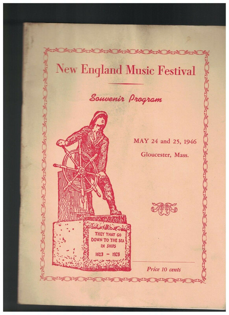 New England Music Festival Souvenir Program May 24 1946 Gloucester Mass