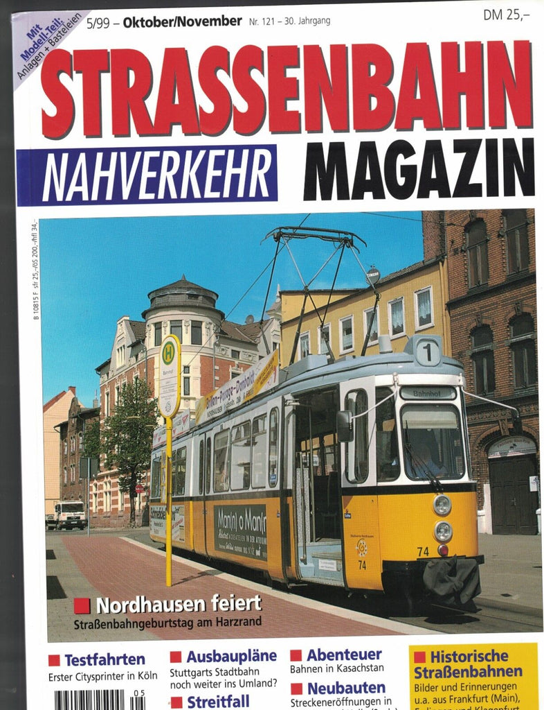 Strassenbahn Magazin Nahverkehr #121 October 1999 Trolley Tram Streetcars