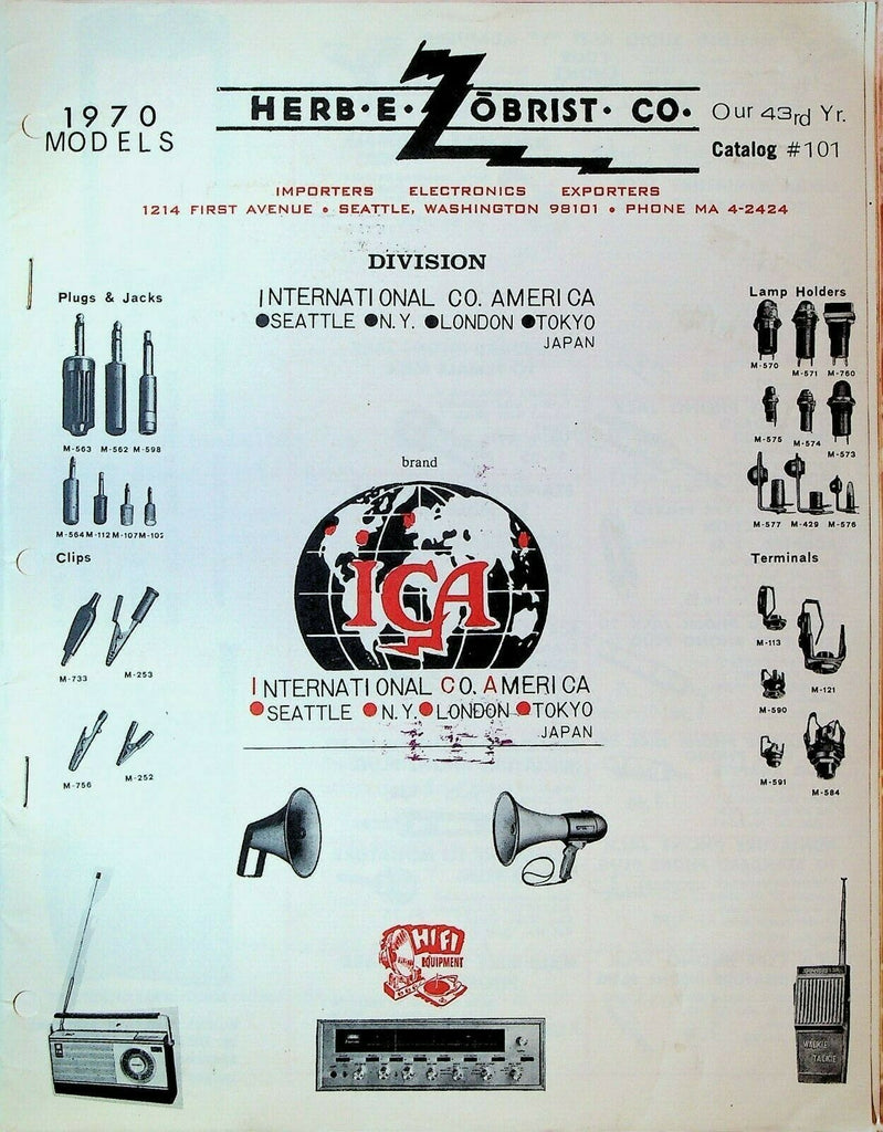 Herb E Zobrist Co Catalog 101 1970 Models Radios Recorders Accessories