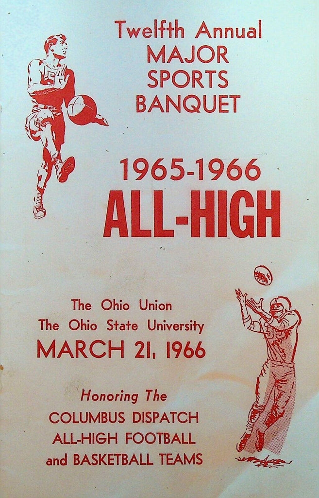 Columbus Ohio All-High 1965 1966 Major Sports Banquet Program Jim Cleamons