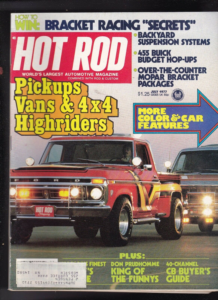 Hot Rod Magazine Pickups Vans Highriders Don Prudhomme July 1977 FREE US S/H