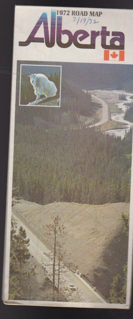 Alberta Canada 1972 Road Map Alberta Government