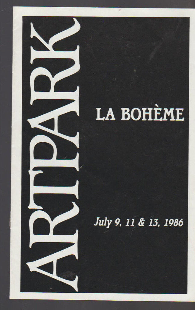 La Boheme Program Artpark July 1986 Robert Grayson Kevin Maynor