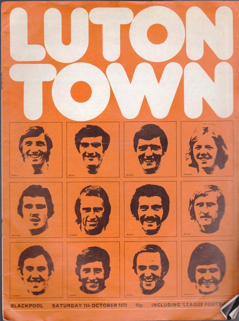 Luton Town v Blackpool Official Programme 7 October 1972