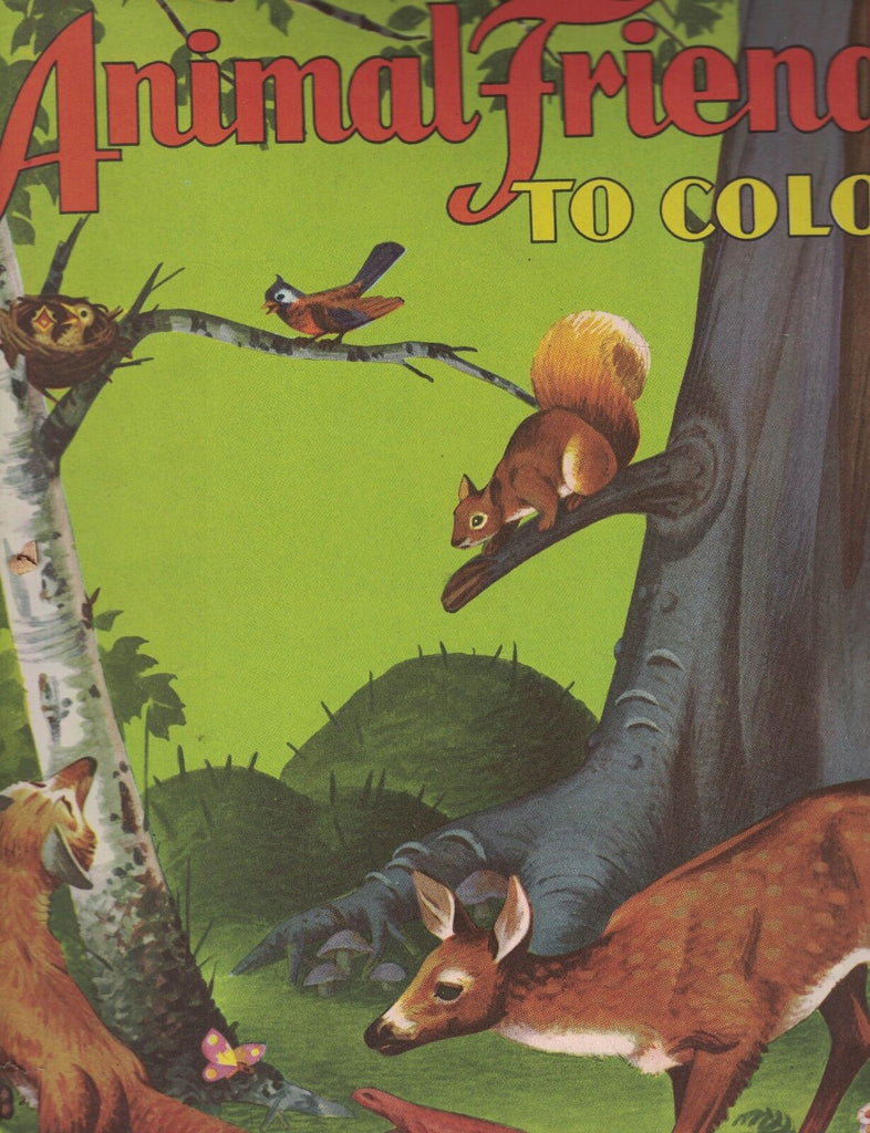 Animal Friends to Color Florian Cover Saalfield 1950s