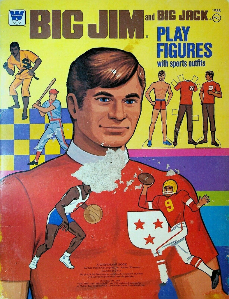 Big Jim & Big Jack Play Figures w Sports Outfits Unpunched Paper Dolls 1976