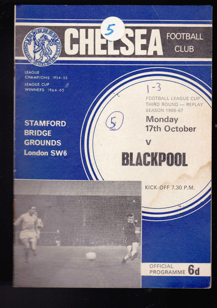 Chelsea Football Club Official Programme v Blackpool (Oct 17 1966)