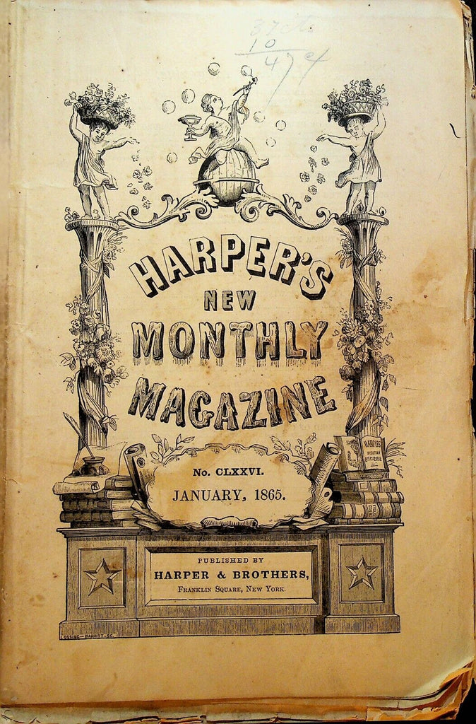 Harper's New Monthly Magazine January 1865 Civil War War of 1812 Wilkie Collins