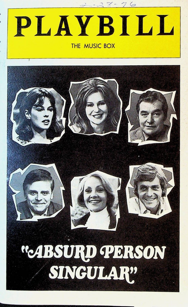 Absurd Person Singular Playbill February 1976 Geraldine Page Sandy Dennis