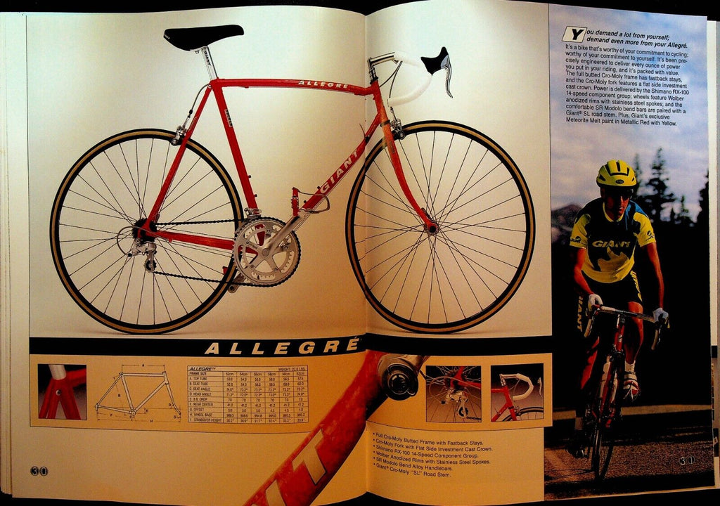 vintage giant bicycles Giant Bicycles Catalog 1992 Mountain Cross AFS Racing Road – Papergoy