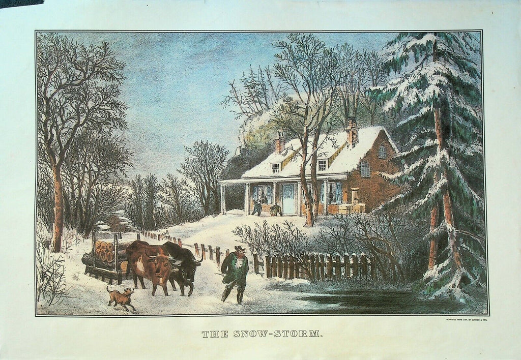 Currier & Ives Calendar Topper 1983 The Snow Storm