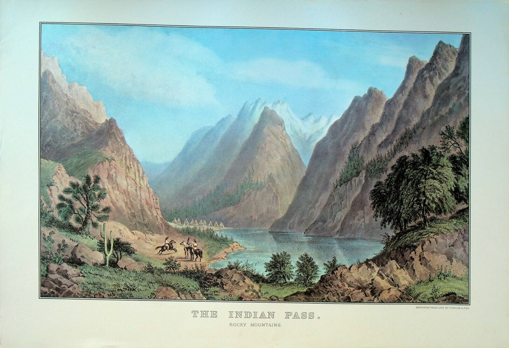 Currier & Ives Calendar Topper 1963 The Indian Pass Rocky Mountains