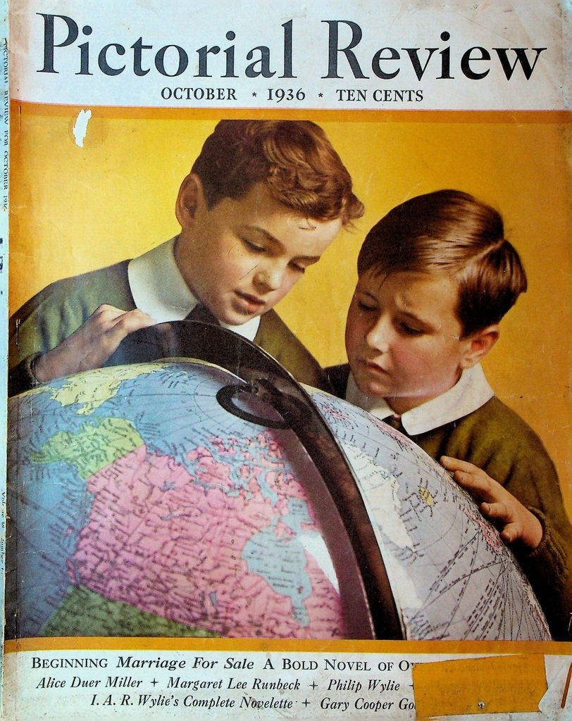 Pictorial Review October 1936 Globe Emily Post Philip Wylie Eustace Adams