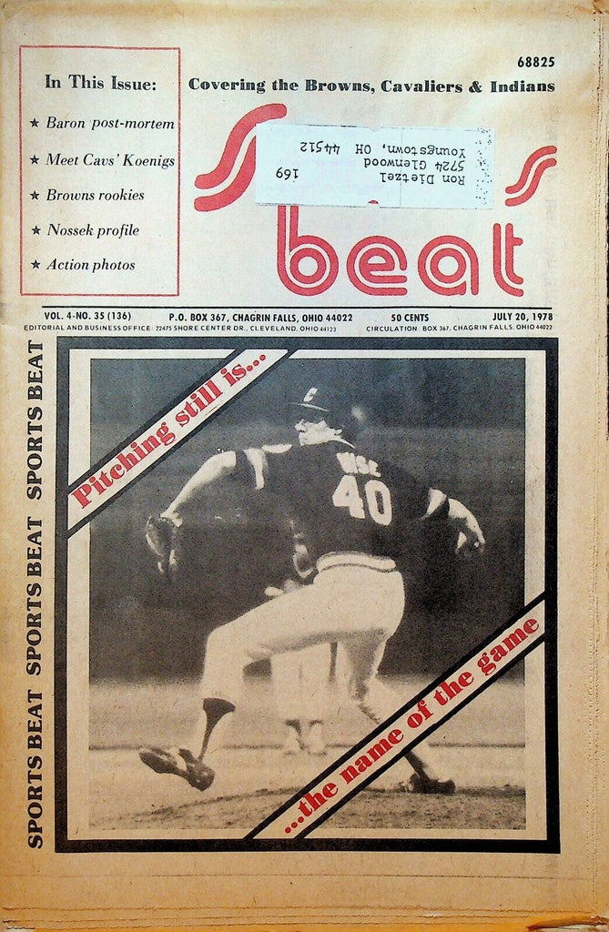 Sports Beat Magazine July 20 1978 Rick Wise Cleveland Barons