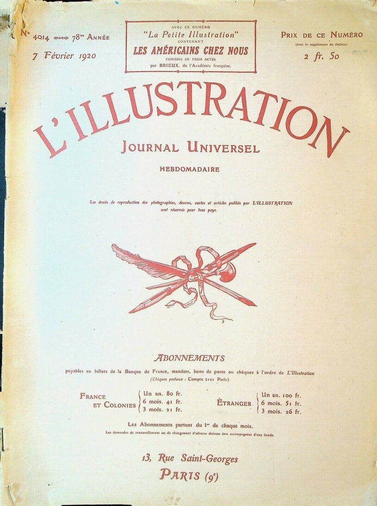 L'Illustration Magazine February 7 1920 Ferdinand Foch Constantinople Turkey