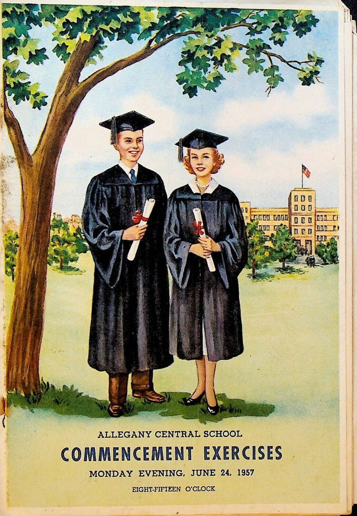 Allegany Central School Commencement Exercises Booklet NY June 24 1957